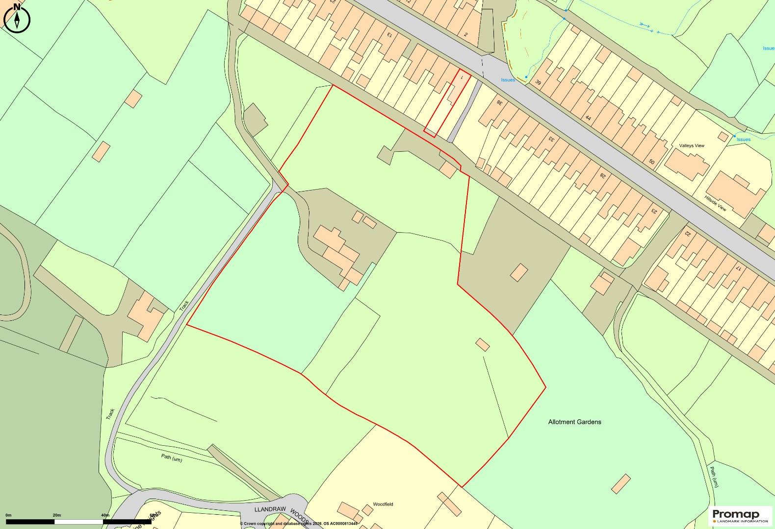 Approx 3.02 acres of land to the rear of Landraw Road, Pontypridd  CF37 1EU